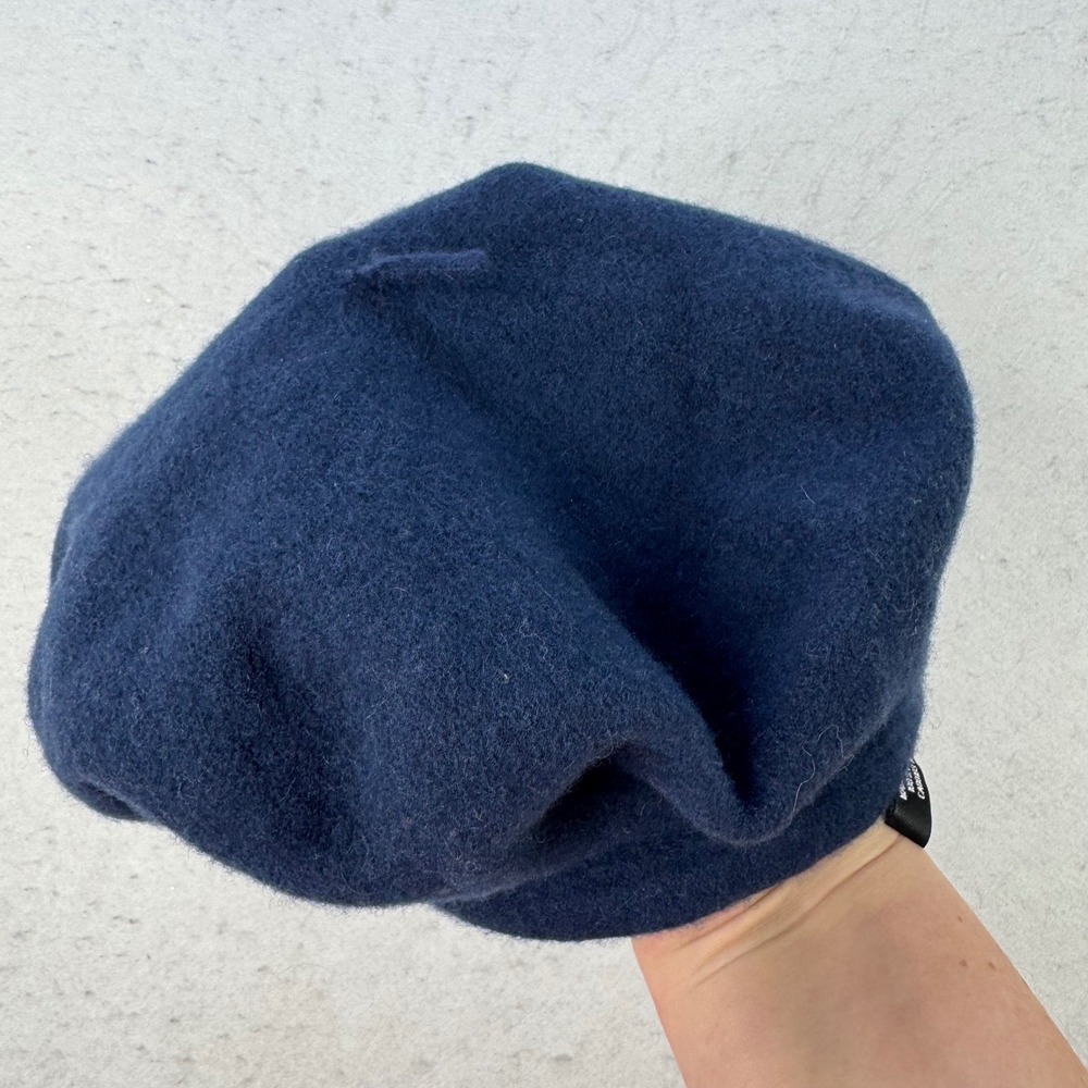 Parkhurst Wool Beret Hat Womens One Size Blue Made in Canada Parisian Tweed knit - Picture 10 of 12